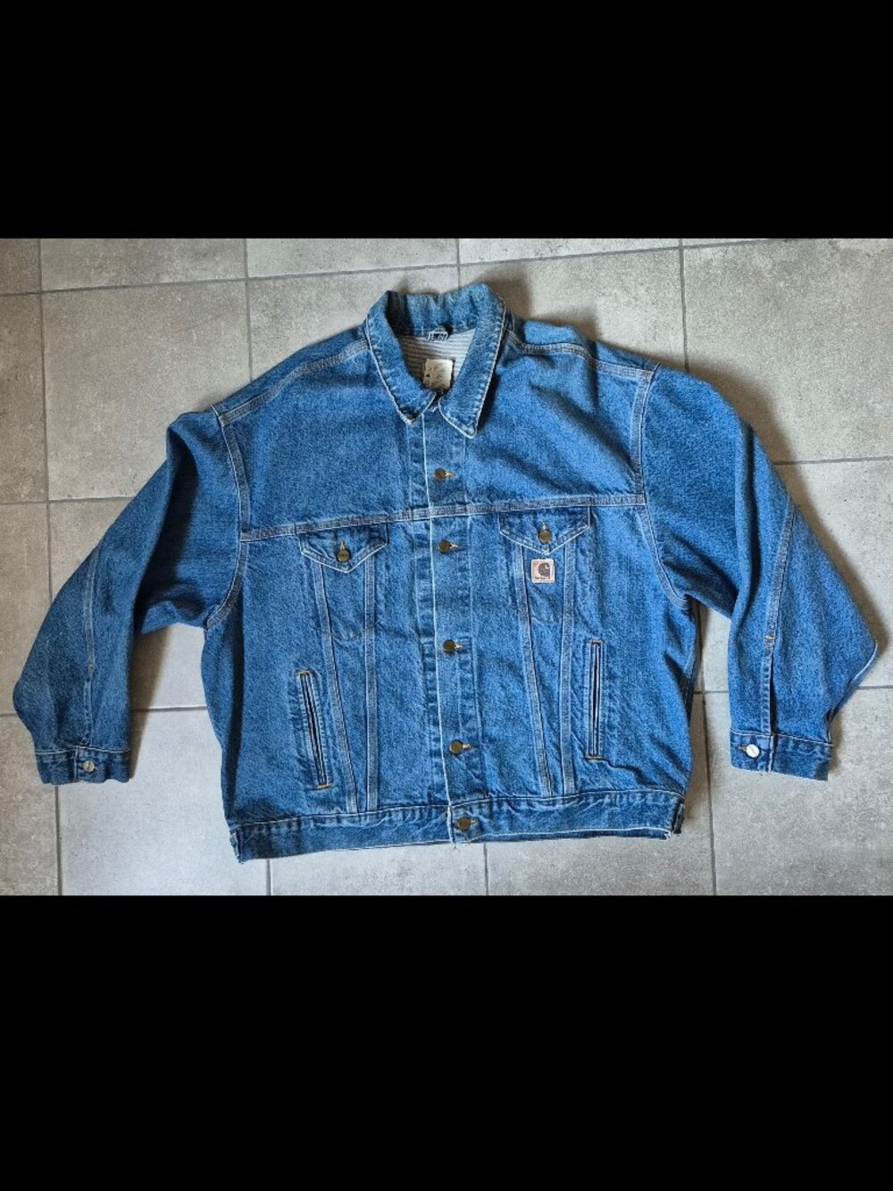 Men's Carhartt J12DST Unlined Denim Jacket 2XL